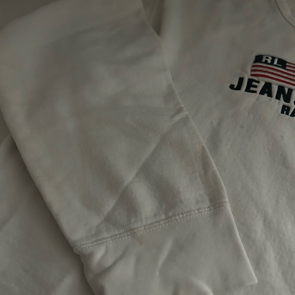 Ralph Lauren White Sweatshirt with Navy Logo and Red Flag Accent - Picture 8 of 8